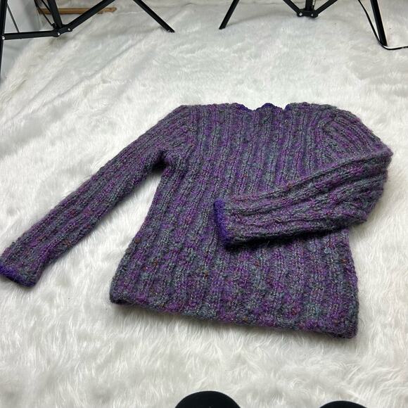 Handmade Purple Mohair knit sweater size M - Picture 5 of 5